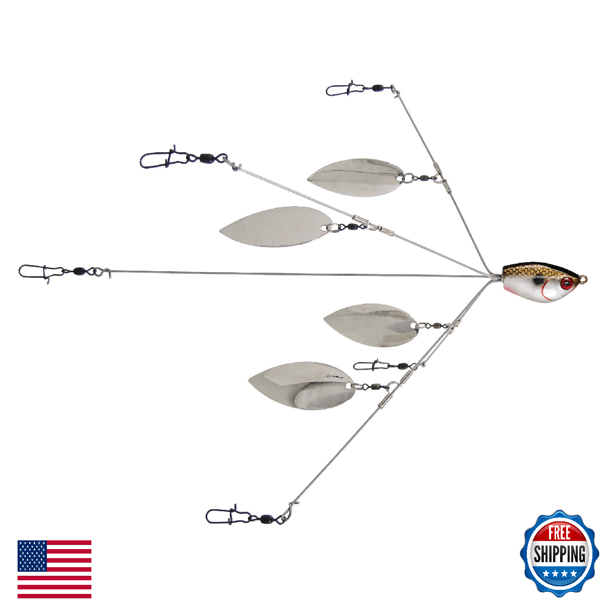 Yum Lures Yumbrella Flash Mob Jr. Castable Umbrella Rig for Bass Fishing - Image 1