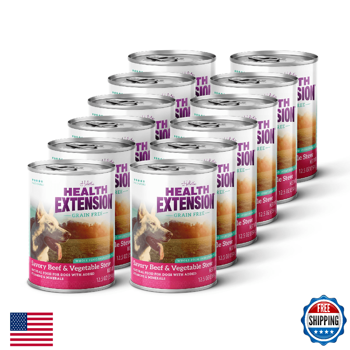 Health Extension Savory Beef Stew Grain-Free Wet Dog Food 12.5oz Case of 12 - Image 1