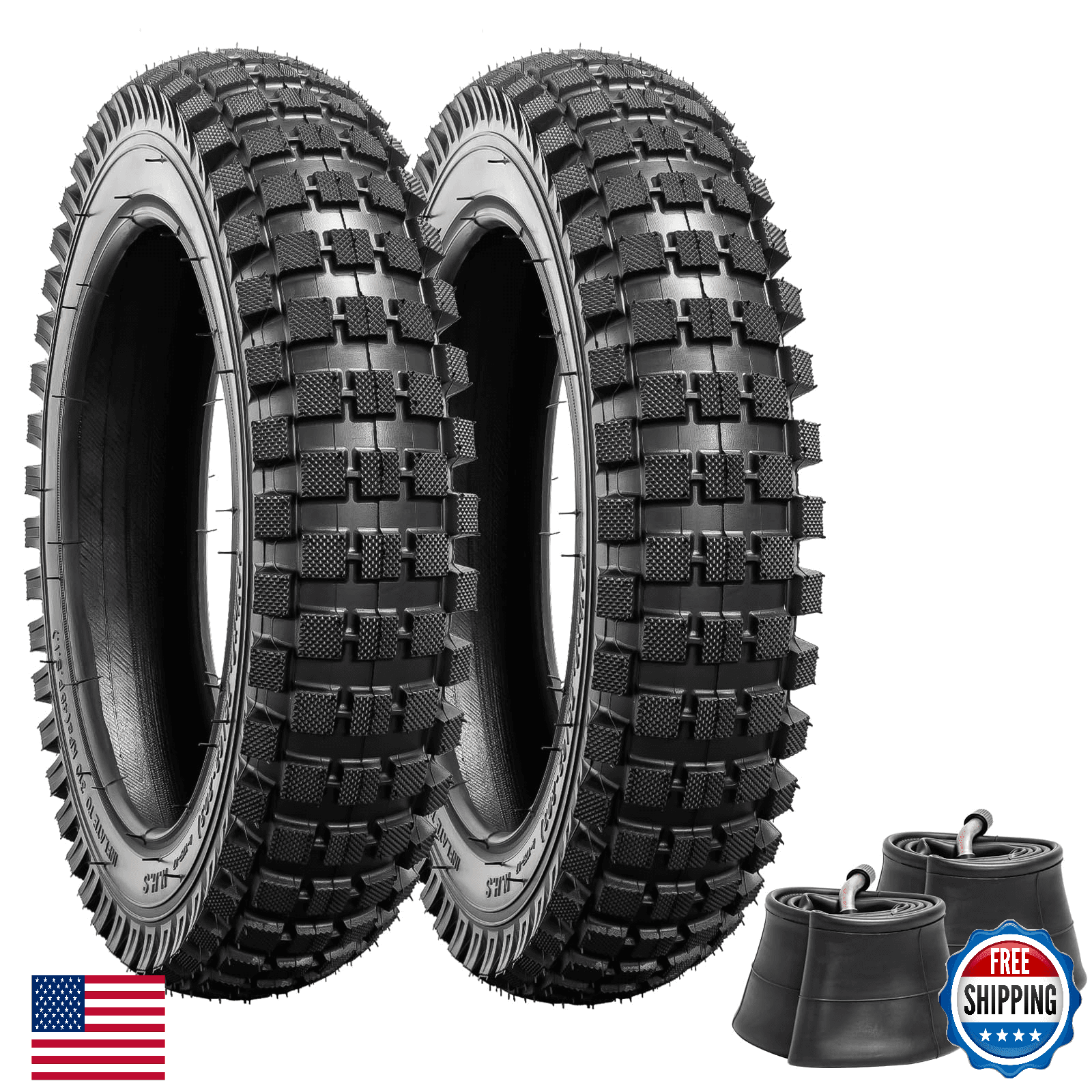 12.5x2.75 Knobby Tire & Inner Tube Set (2) for Razor MX350 MX400 Dirt Rocket - Image 1