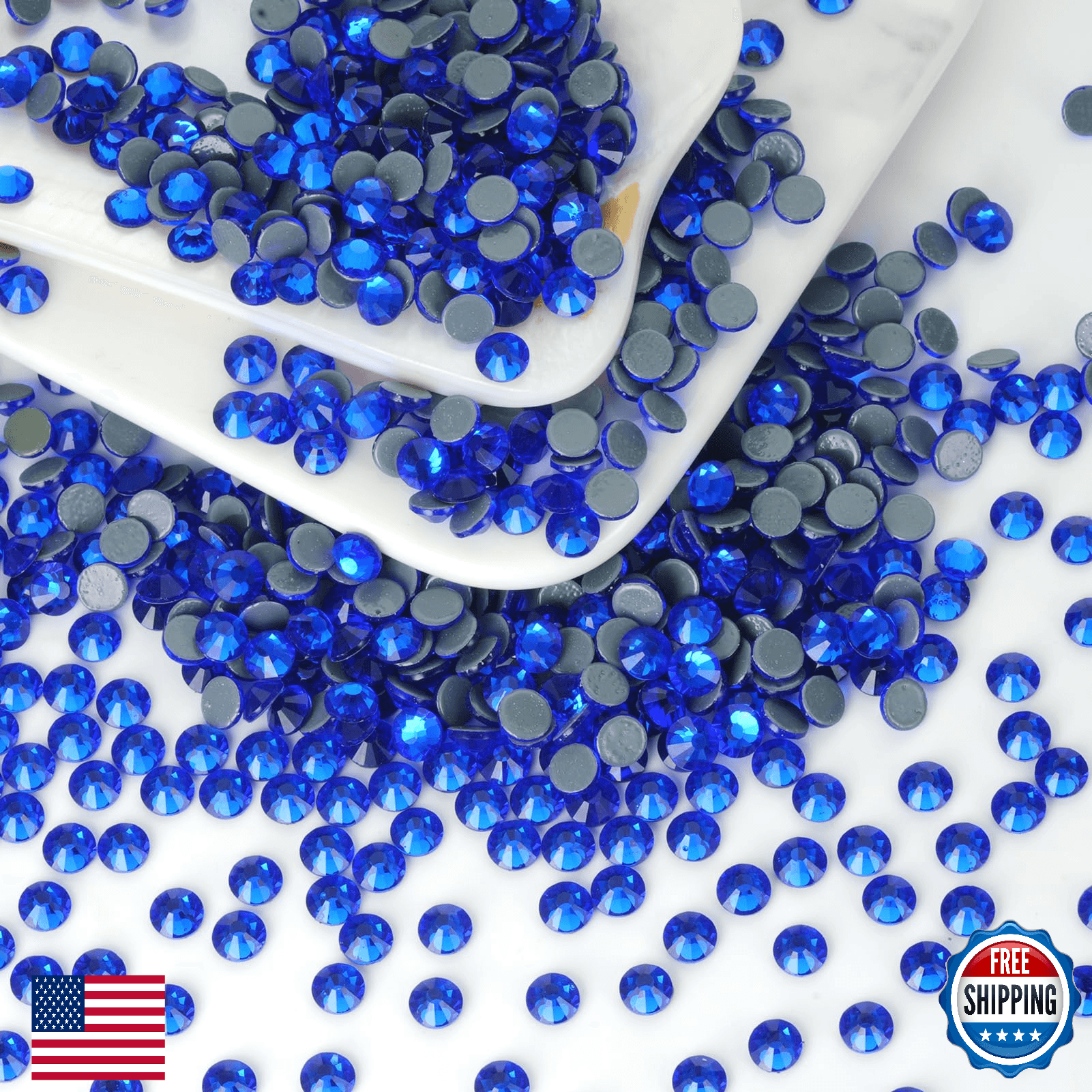 Royal Blue Hotfix Rhinestones Bulk 10,000pcs SS20 4.6-4.8mm Glass Crystal for Cr - Image 1