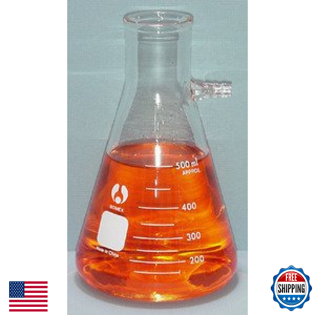 United Scientific FG5340-500 Borosilicate Glass Heavy Wall Filtering Flask, Bolt - Image 1