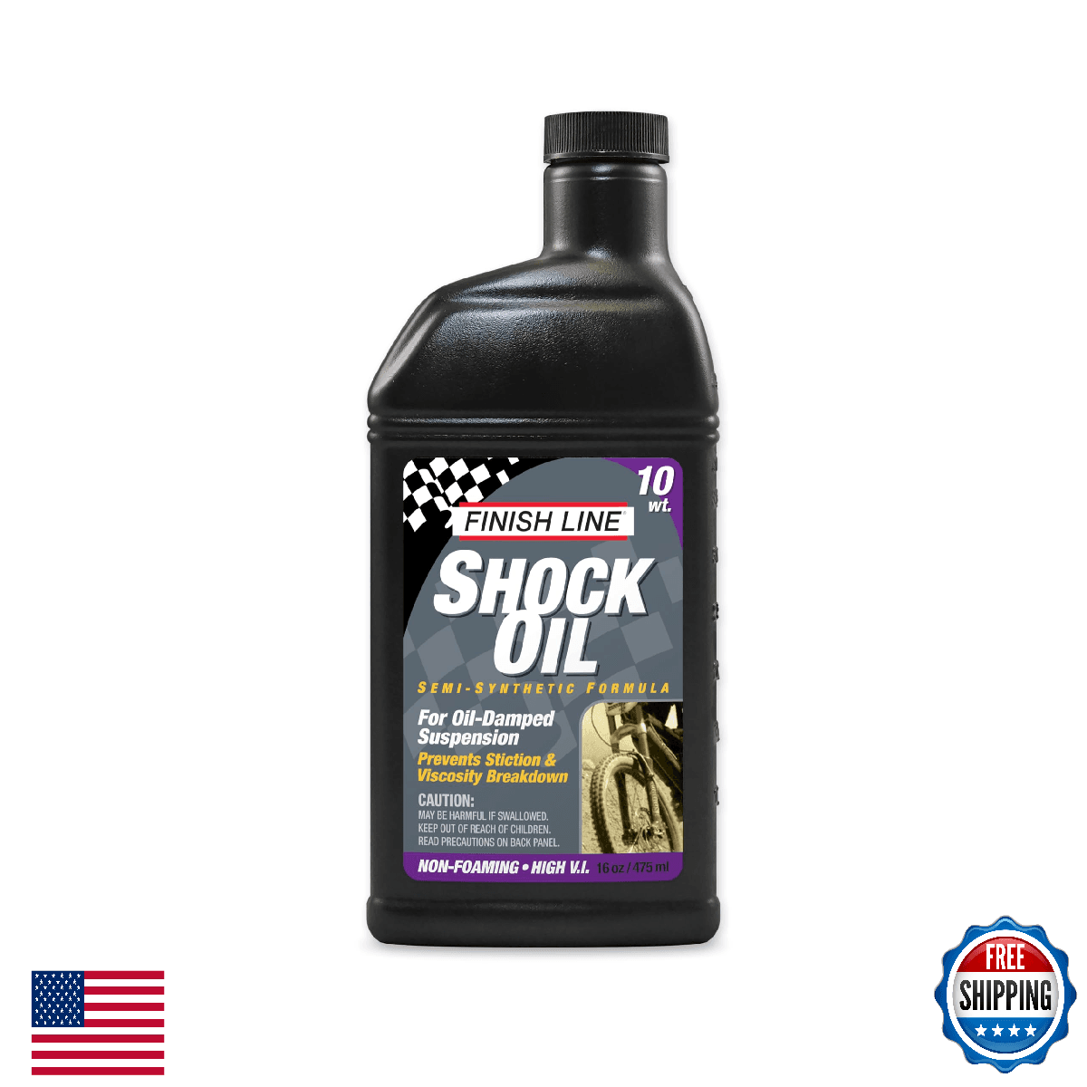 Finish Line 10wt Semi-Synthetic Suspension Shock Oil 16oz Bicycle Fork Fluid - Image 1