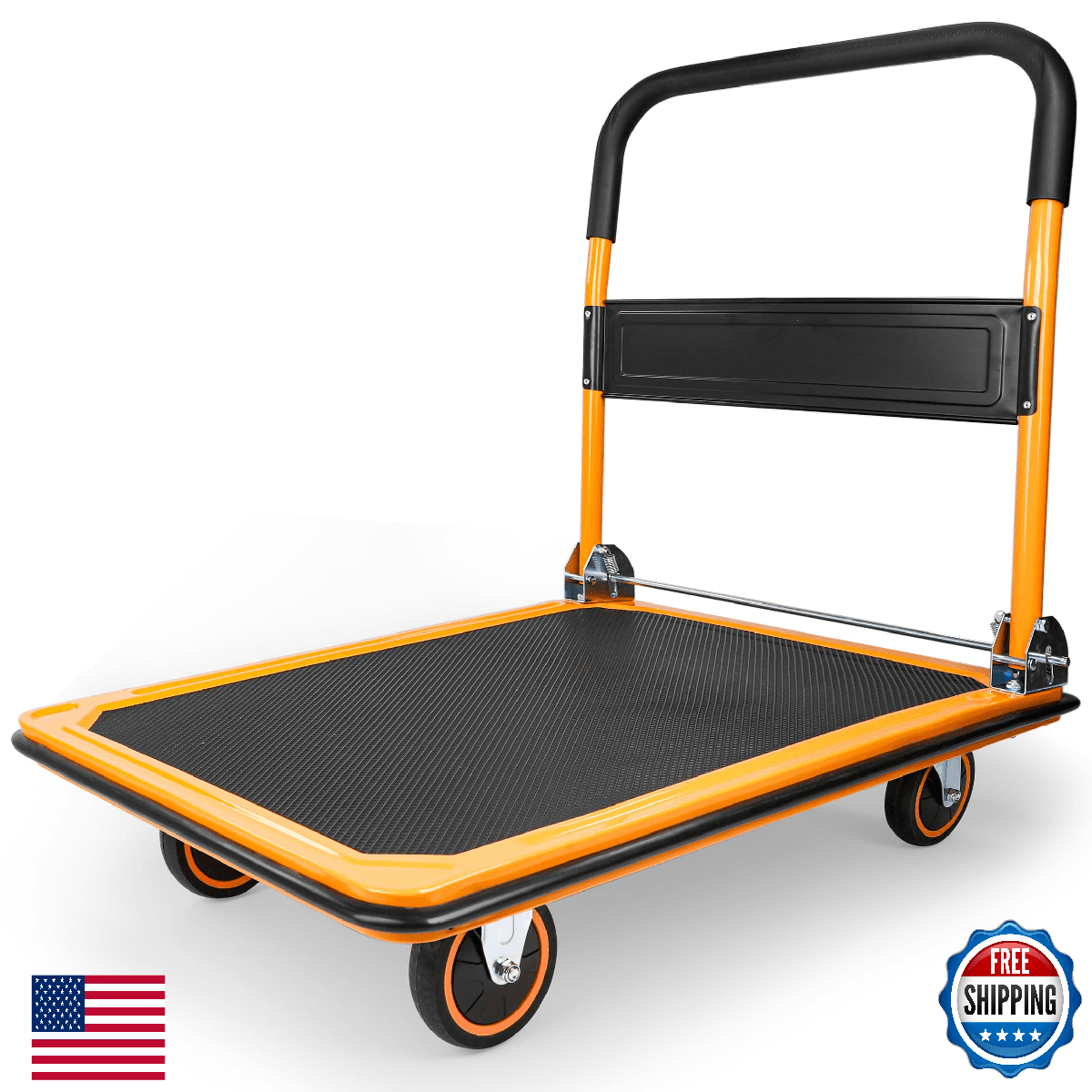 MaxWorks 80877 Foldable Platform Truck Push Dolly 660 lb Capacity - Image 1