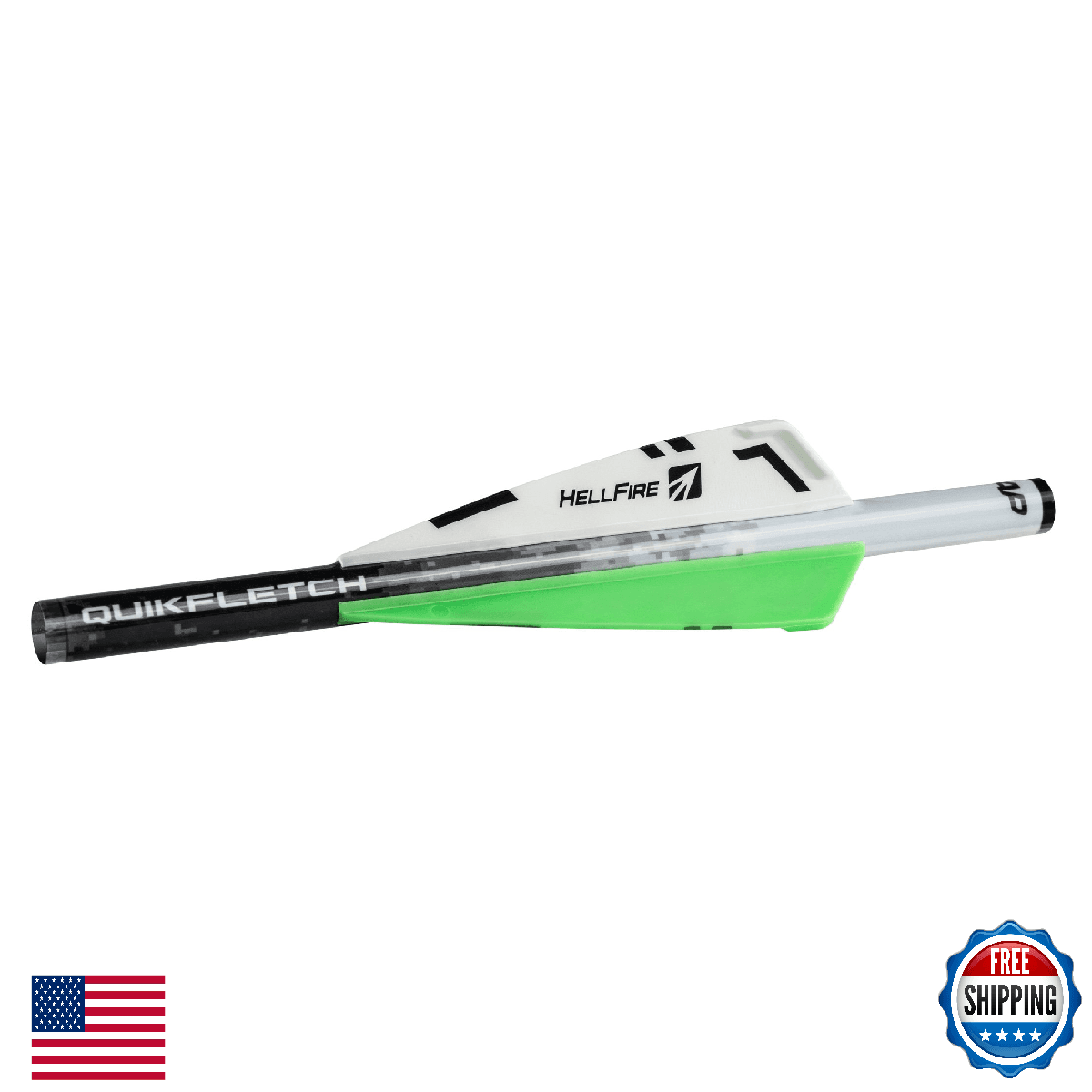 Quikfletch NAP 3" Hellfire Crossbow Fletching (6 Pack), Green - Image 1