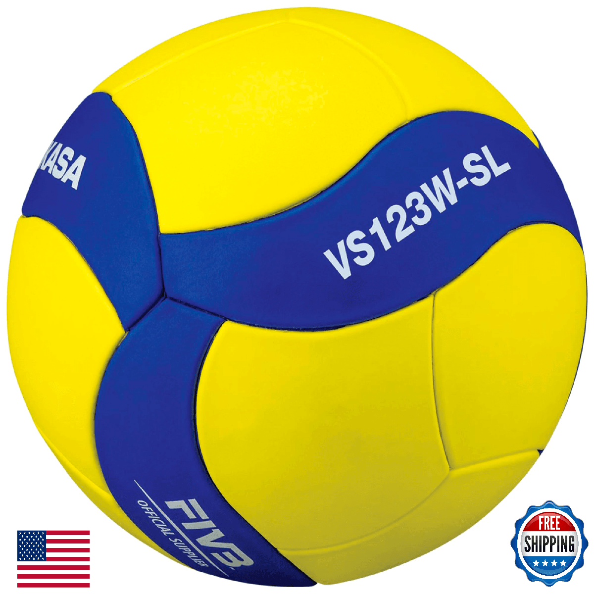Mikasa VS123WSL Size 5 Super Lightweight Training Volleyball Yellow Blue - Image 1
