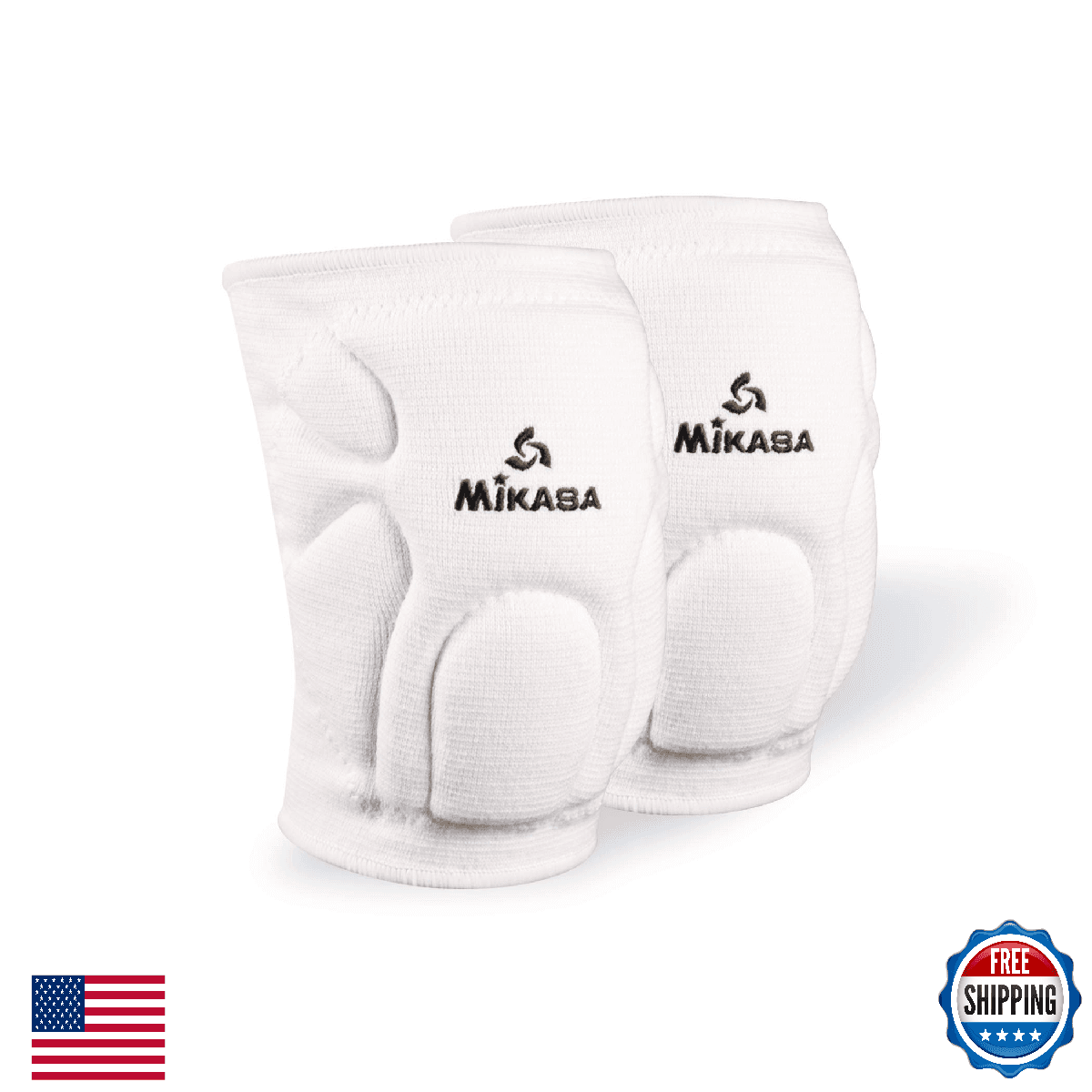 Mikasa 830JR Competition Antimicrobial Kneepad White - Staph/Odor Protection - Image 1