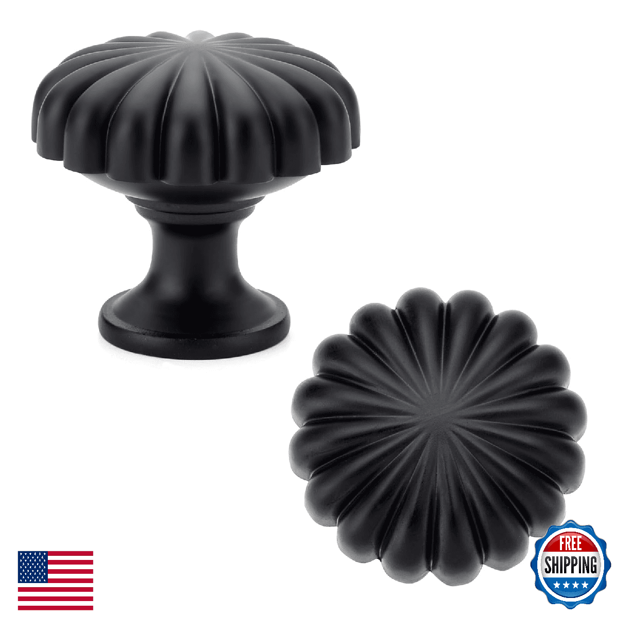 Ravinte Decor 30 Pack Black Cabinet Knobs, Zinc Alloy Matte Black Drawer Knobs H - Image 1