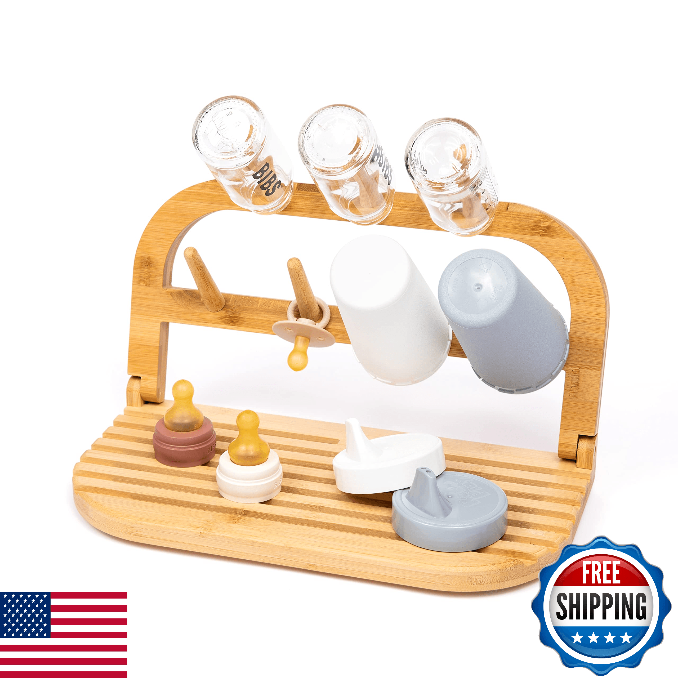 Sydney's Season Bamboo Bottle Drying Rack - Space Saving, Travel Cleaner Kit, Ba - Image 1