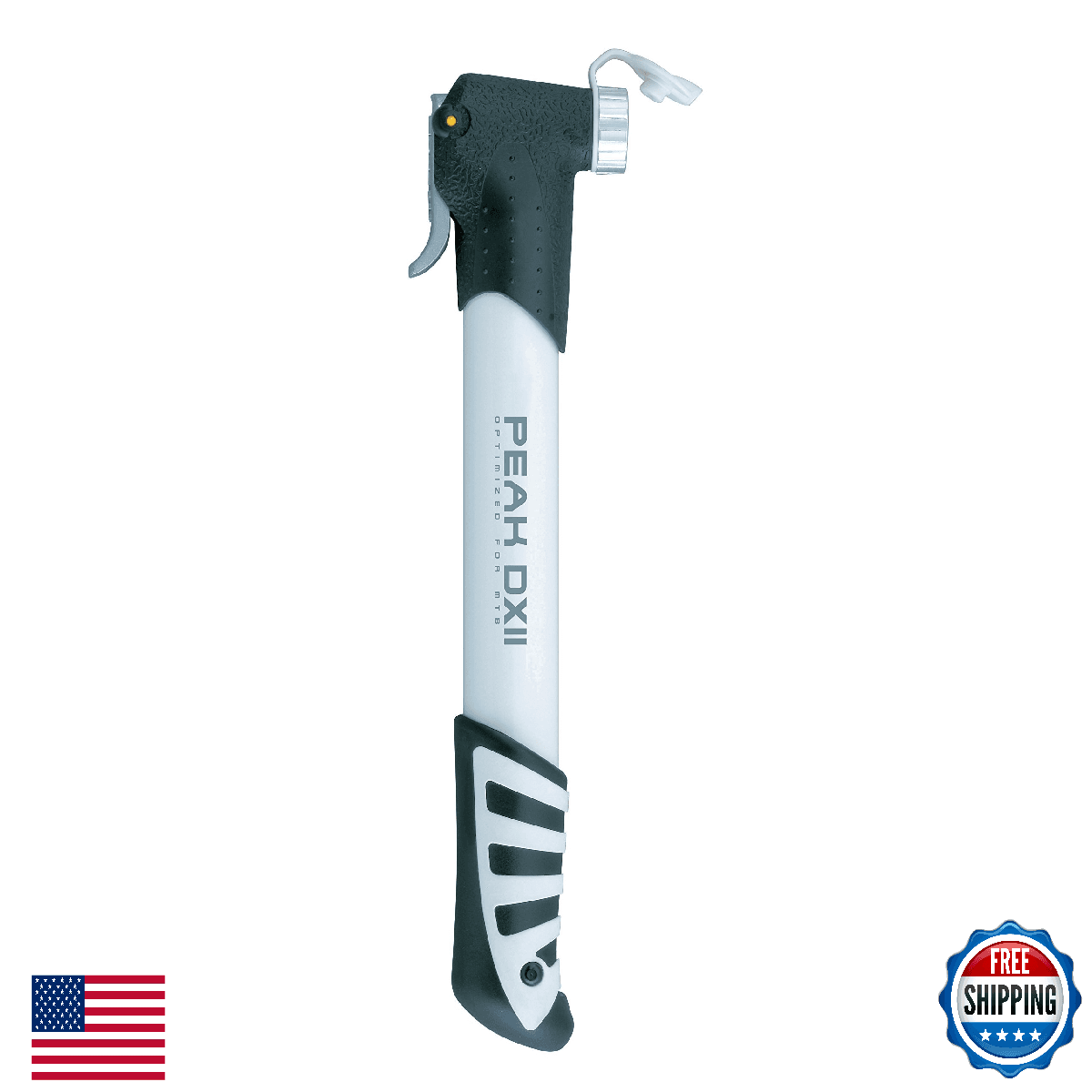 Topeak Peak DX II Mini Bike Pump, Silver, Presta/Schrader, 90 PSI - Image 1
