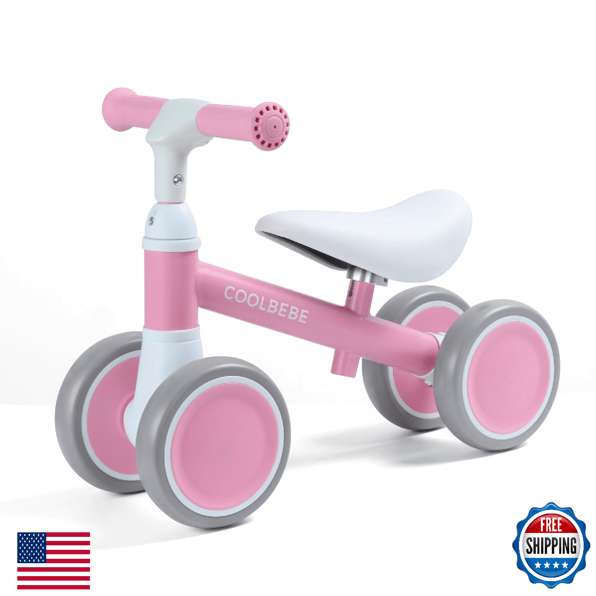 COOLBEBE Baby Balance Bike for 1 Year Old Girls Gift, 2 Year Old Toddler Pink Ba - Image 1