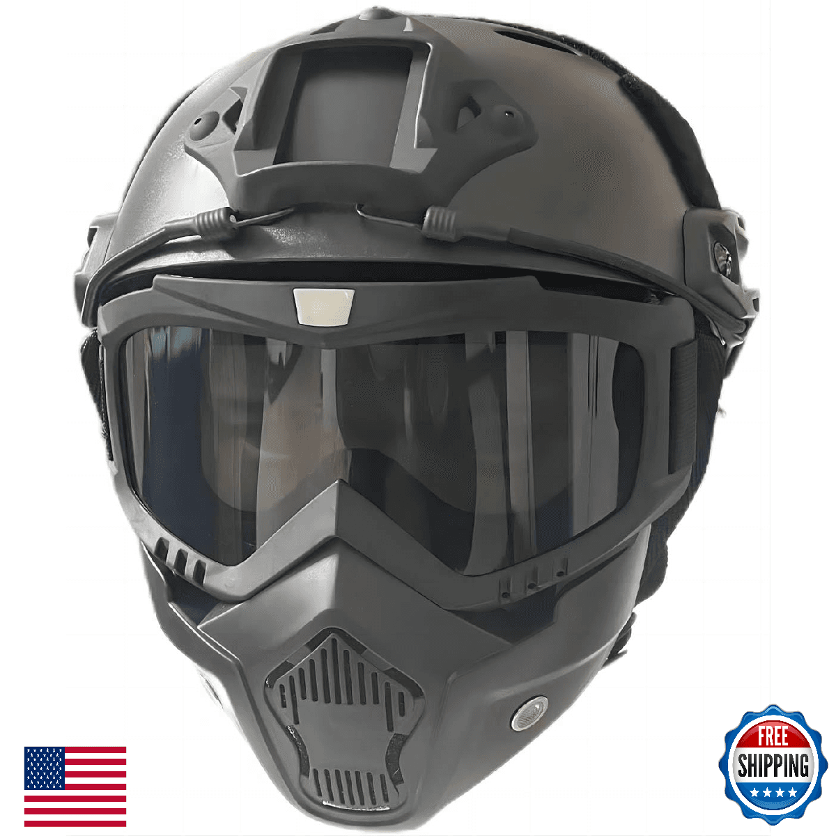 Airsoft Tactical PJ Fast Base Jump Helmet & Mask - Head Protection 22-24" - Image 1