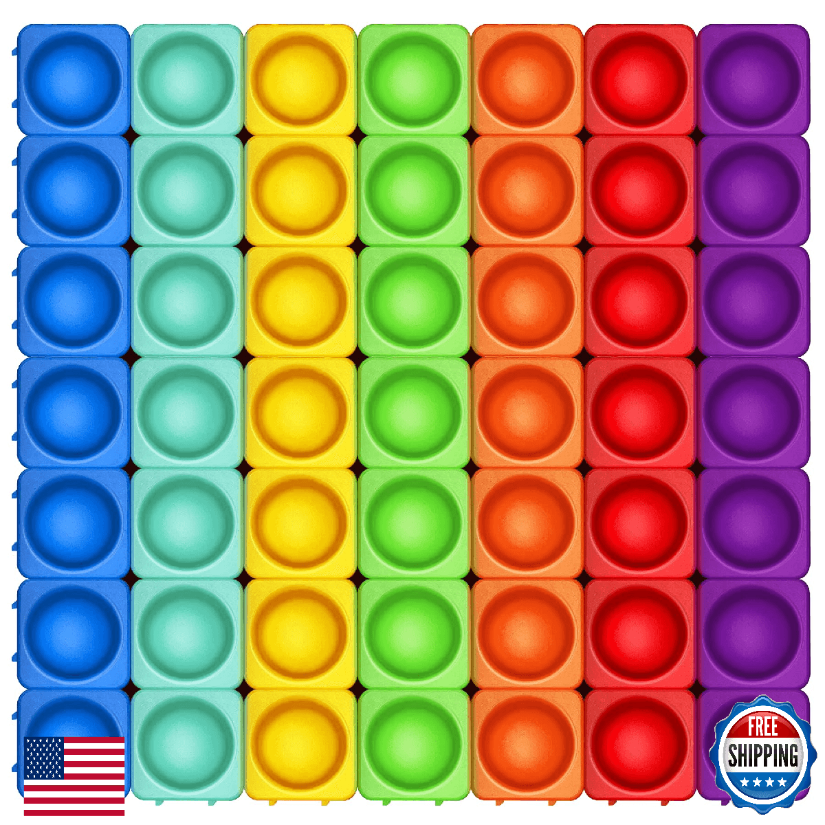 Giant Pop Blocks Fidget Toy, Premium Silicone 49PCS Kids Educational - Image 1