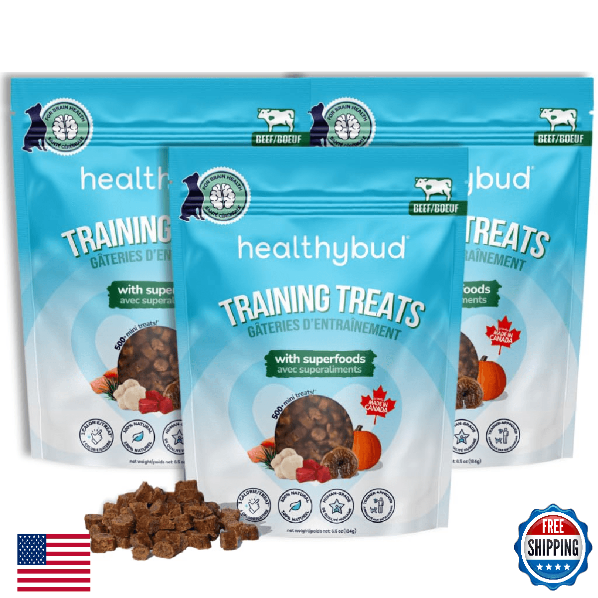 healthybud Mini Dog Training Treats - Beef Liver Soft, Brain-Boosting, 500+ Bite - Image 1