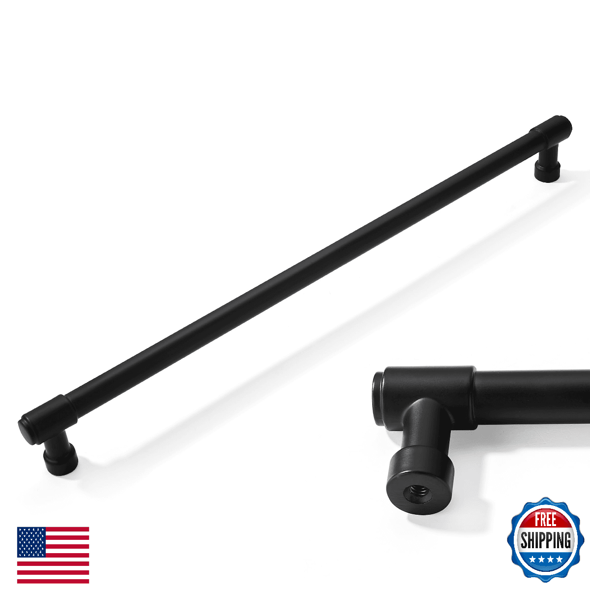 CABDM 12in Matte Black Cabinet Pulls Extra Long Handles Kitchen Hardware - Image 1