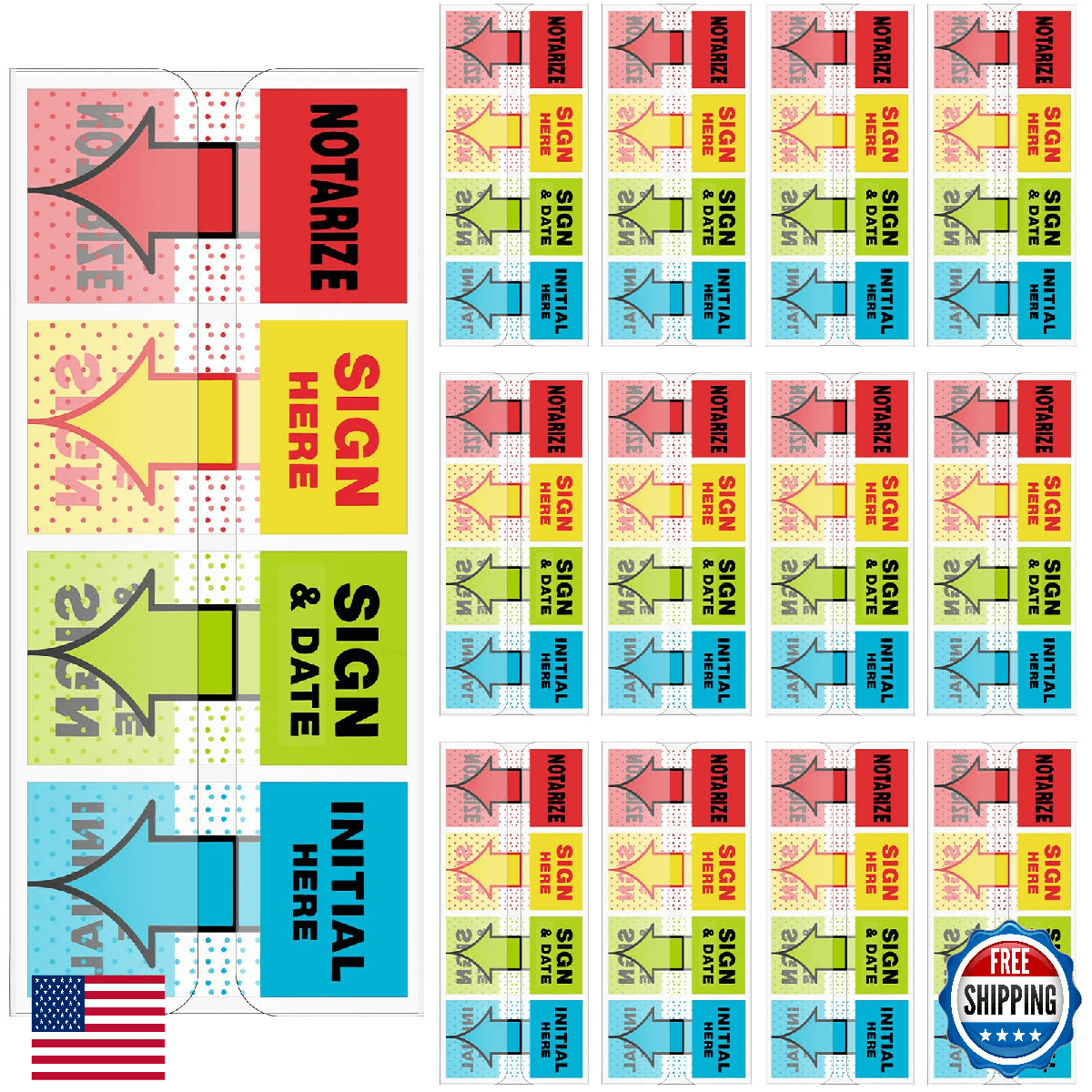 3200 Perkoop Sign/Notarize/Initial Here & Sign/Date Tabs, Sticky Flags - Image 1