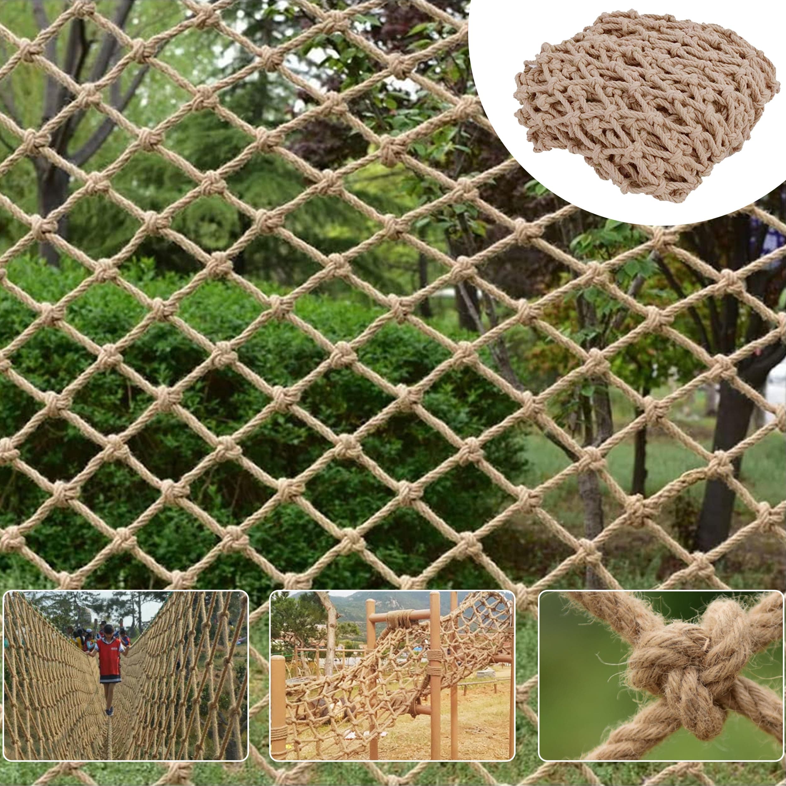 Safety Hemp Rope Net Kids Climbing Safety Net Tree House Climbing Children Safet - Image 1