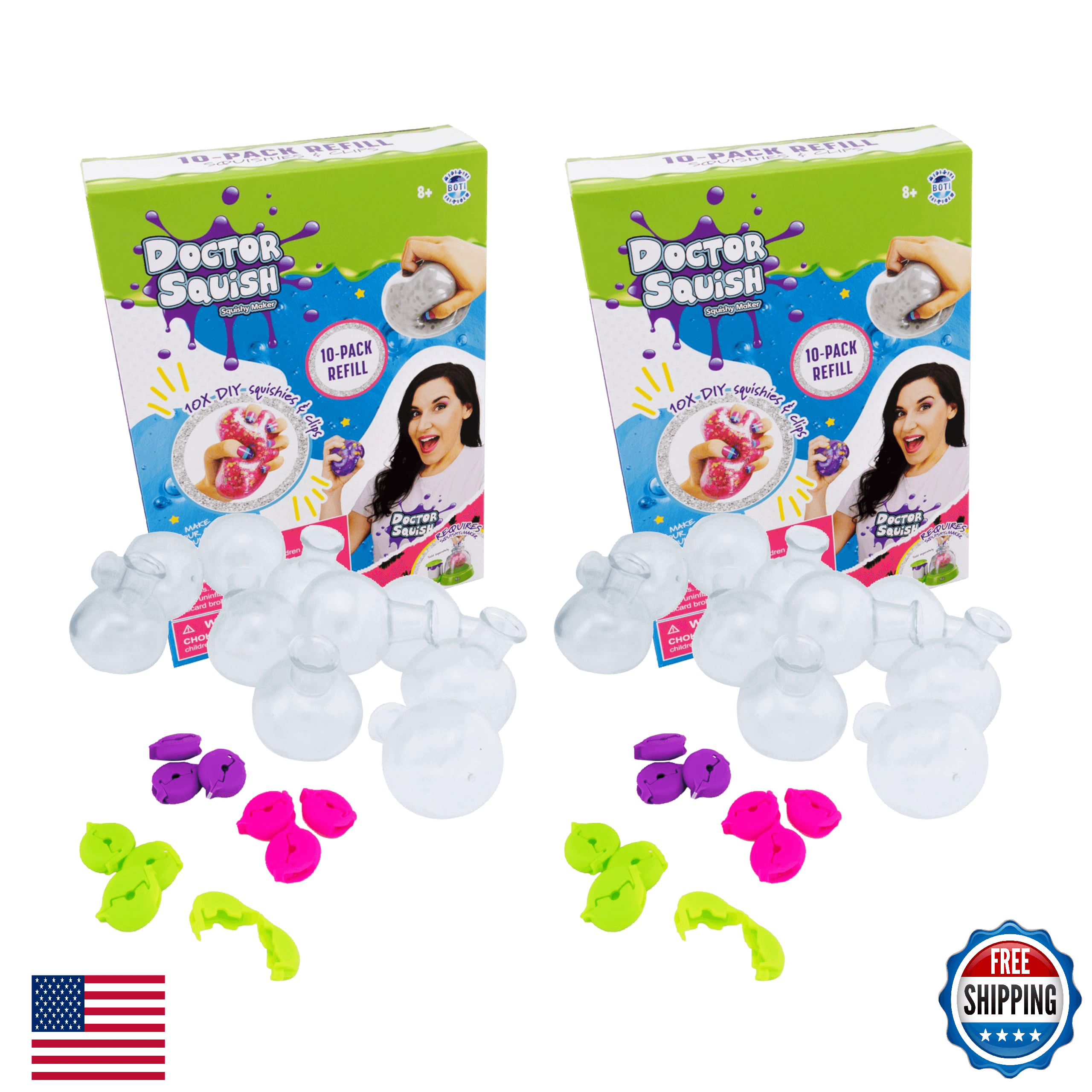 Doctor Squish Squishy Maker Refill Pack | DIY Squishy Making Kit with 10 TPR Bal - Image 1