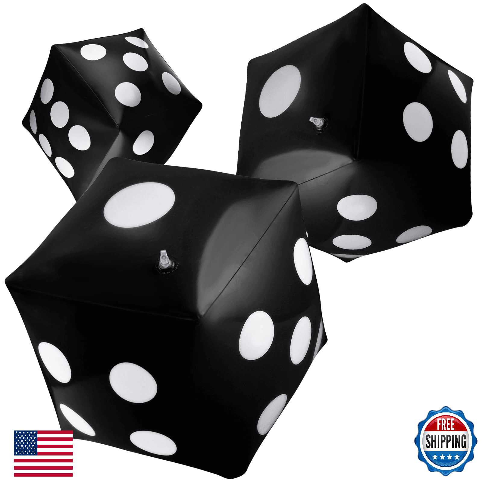 3 Pack Large 20" Inflatable Dice Jumbo Giant For Indoor/Outdoor Fun - Image 1