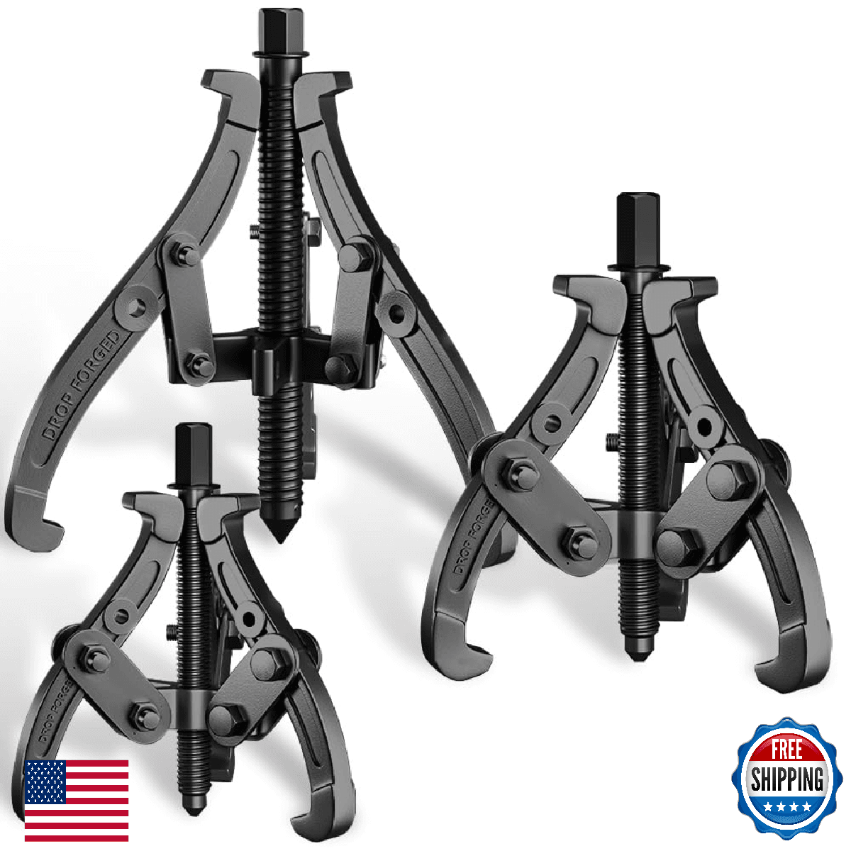 XIIW 3'' 4'' 6'' Gear Puller Set 3 & 2 Jaw Bearing Pulley Flywheel Removal Tool - Image 1