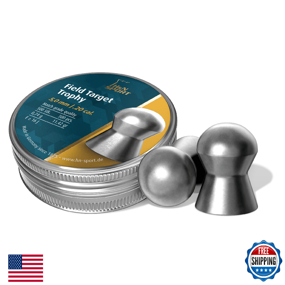 H&N Field Target Trophy Domed .20 Cal Airgun Pellets - Accurate, High Impact - Image 1