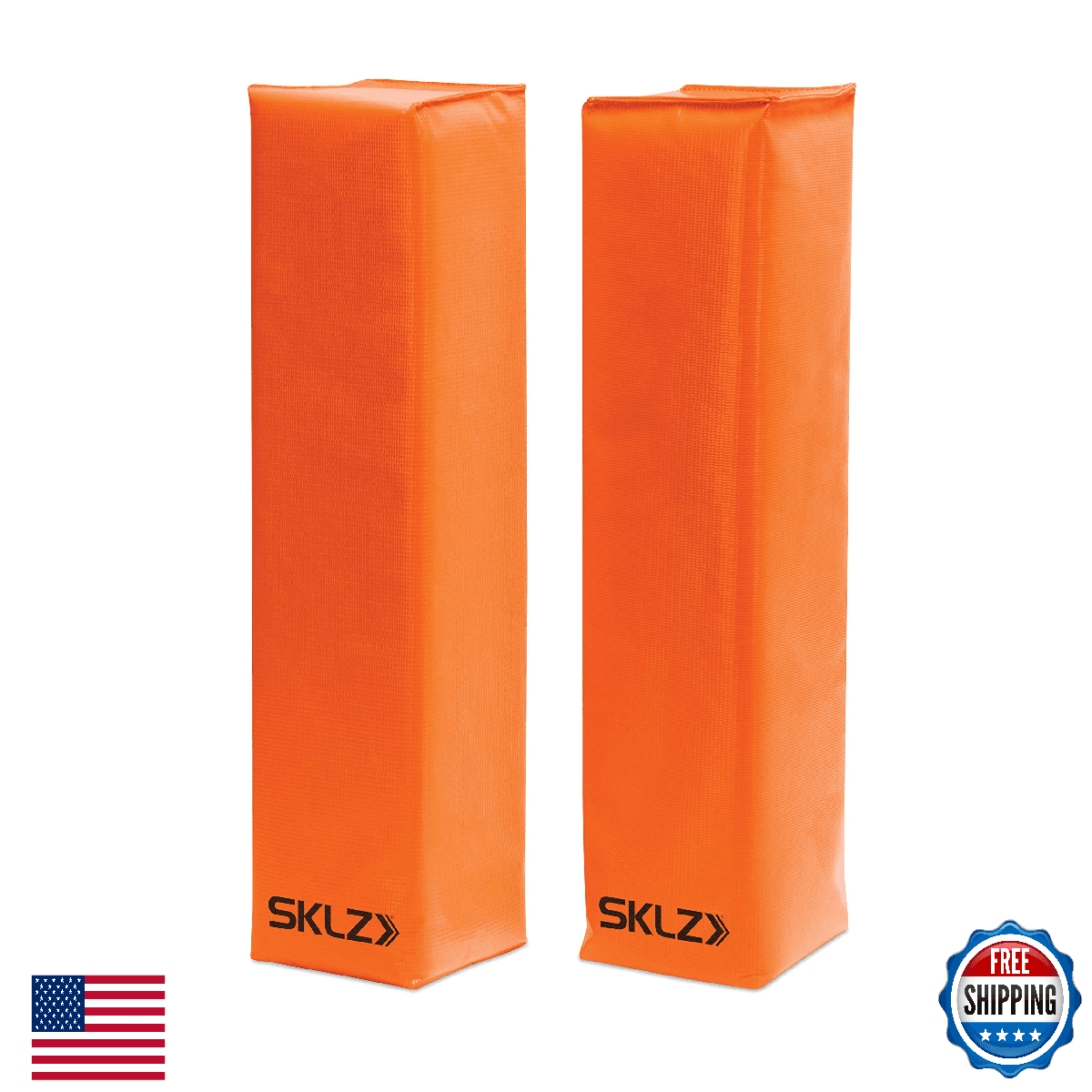 SKLZ Football End Zone Pylons (1 Pair), Weighted, High-Visibility, Orange - Image 1