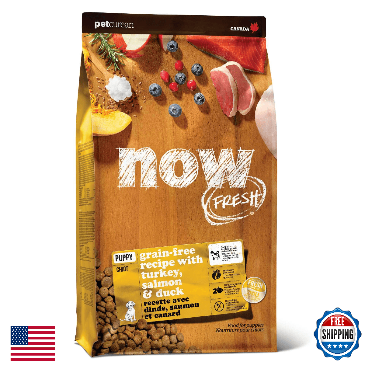 Now Fresh Grain-Free Dry Puppy Food with Turkey, Salmon & Duck, Healthy Kibble f - Image 1