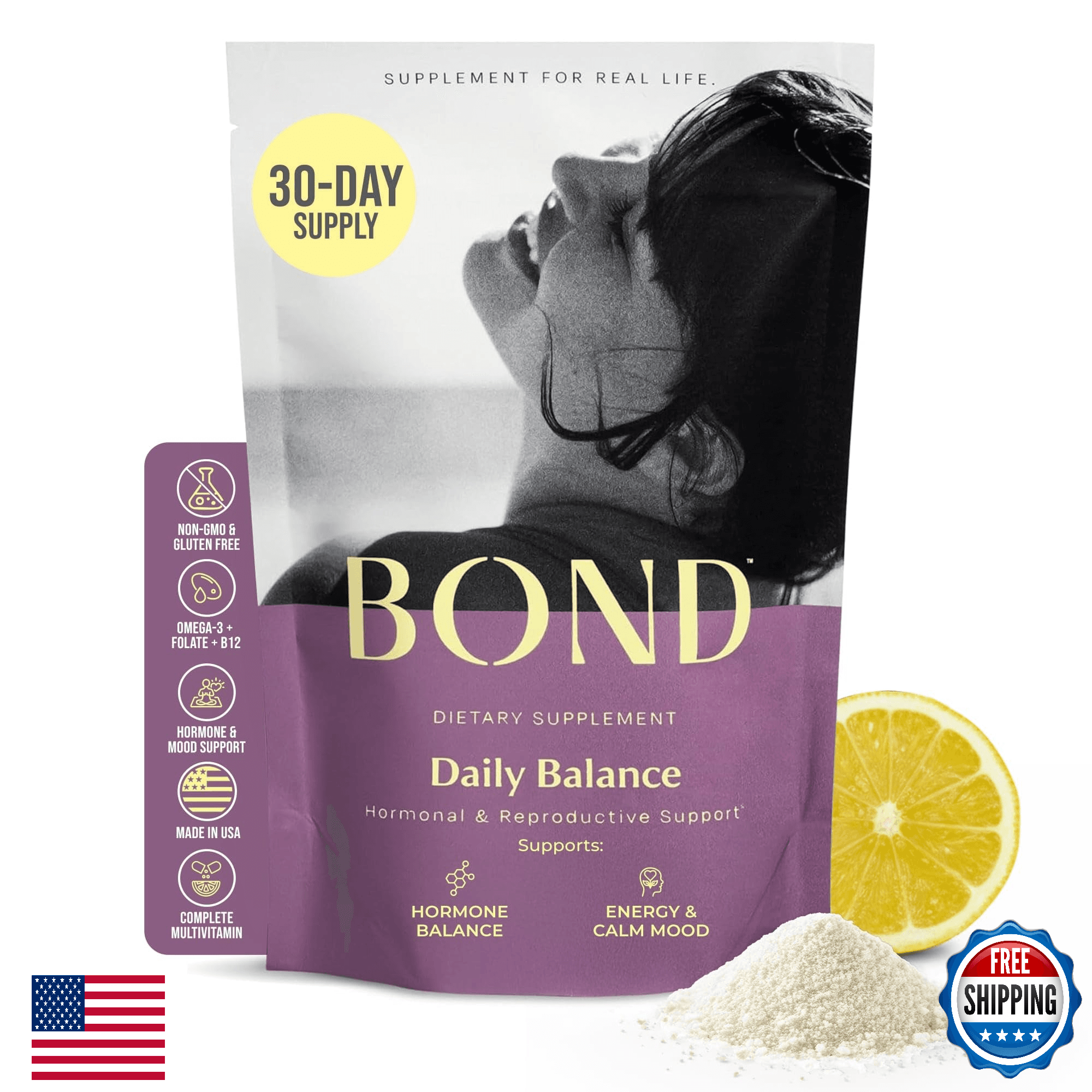 BOND Prenatal Vitamin Drink Mix for Women with Iron, Supports Hormone Balance, F - Image 1