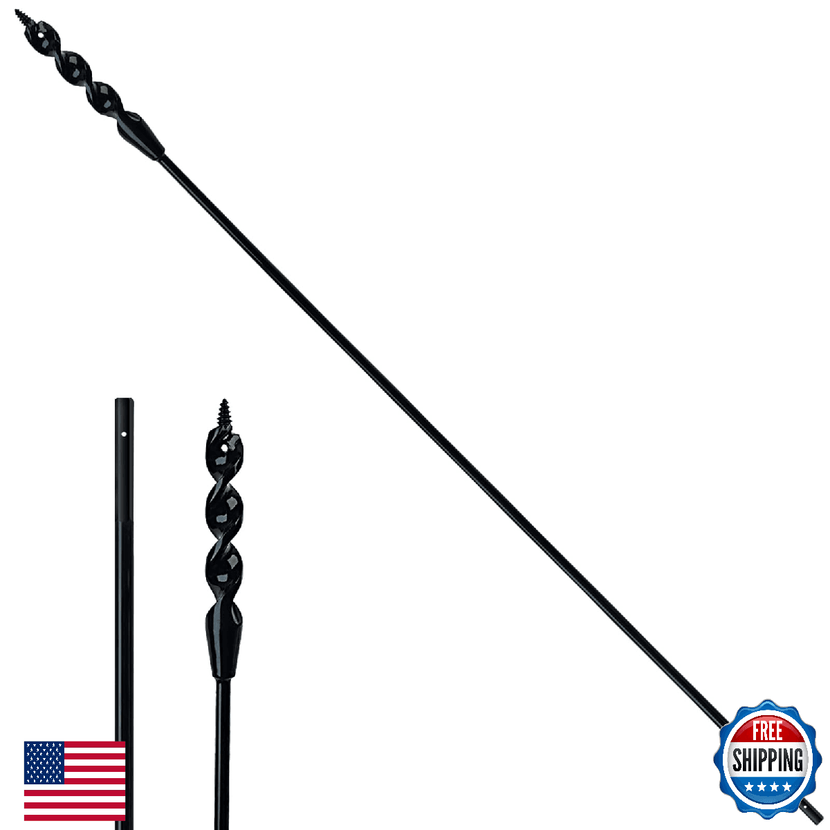 DECKRKAT 54" Flexible Installer Drill Bit 1/2" Auger Fish Eye Hole Anti-Slip 3-F - Image 1