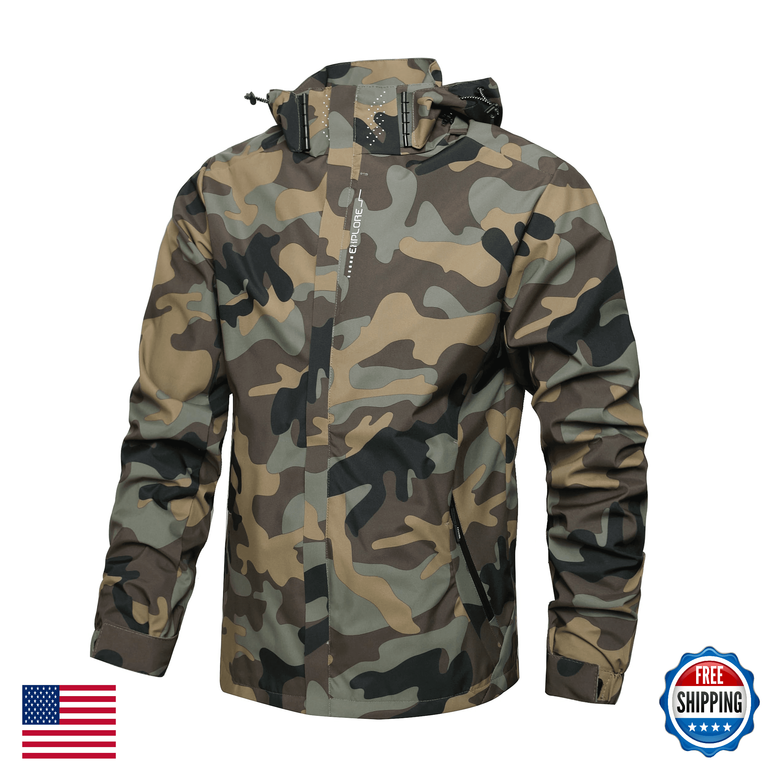 Hikevitang Men's Lightweight Waterproof Rain Jacket Shell Hooded Outdoor Raincoa - Image 1