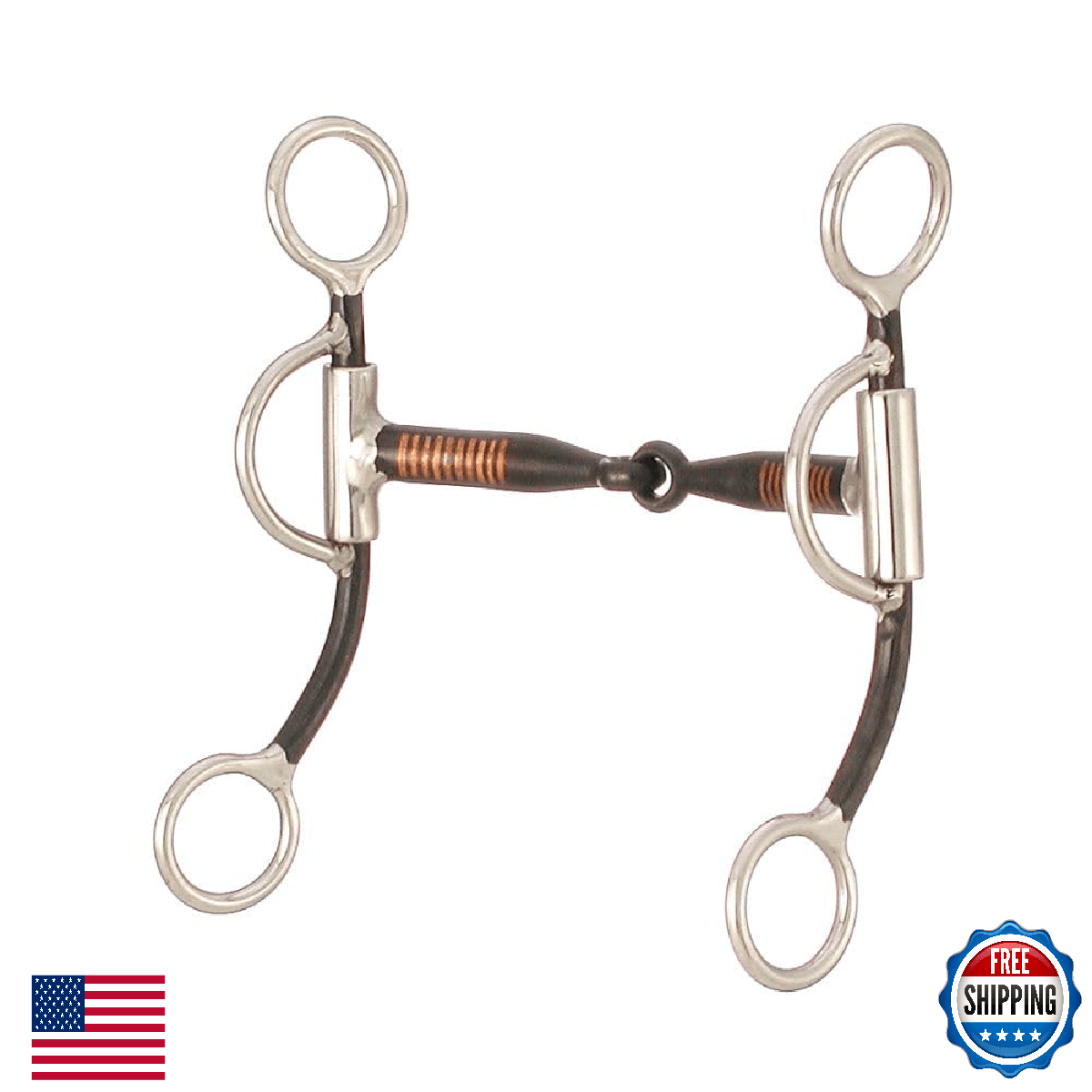 Tough 1 Stainless Steel Kelly Silver Star Training Snaffle Bit, 5-Inch - Image 1