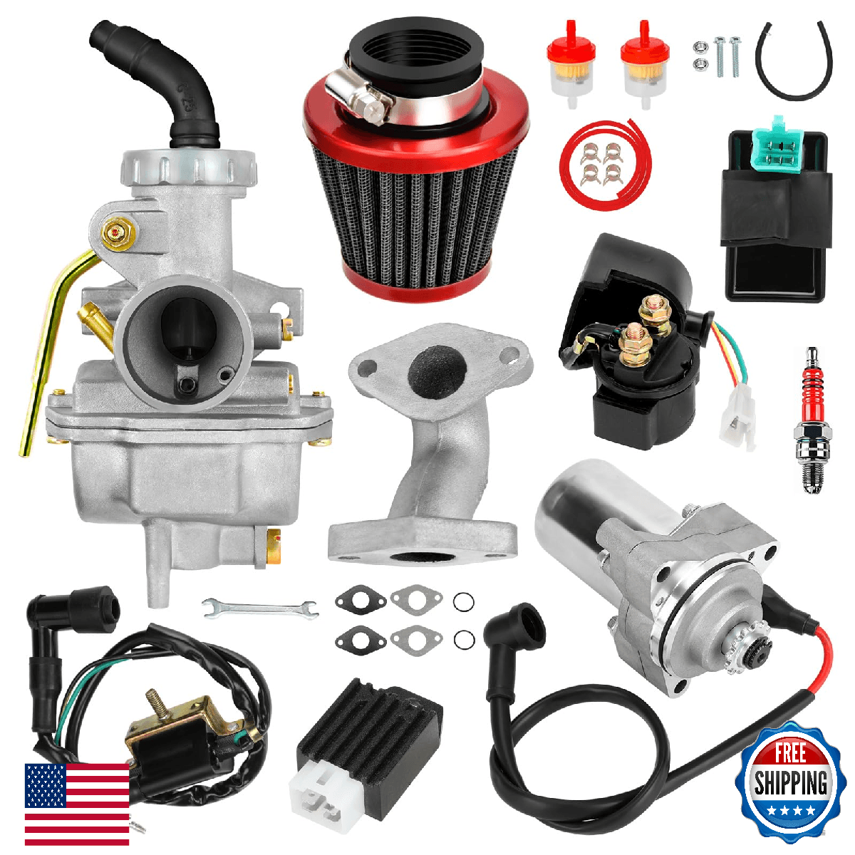 XIKOBY PZ20 Carburetor Kit for 50-125cc ATV Quad Go Kart Dirt Bike - Image 1