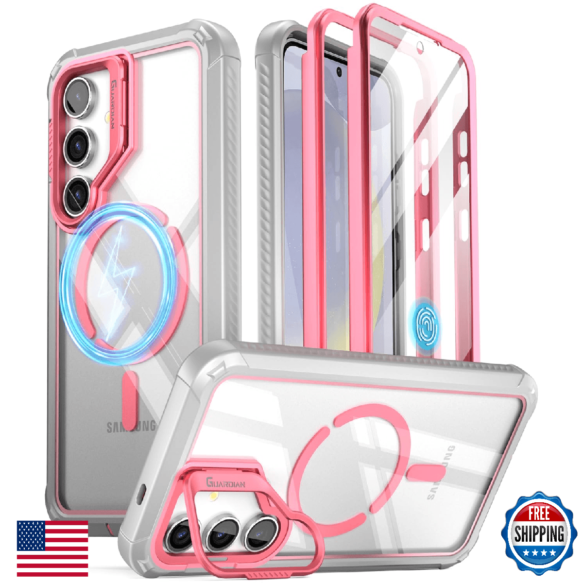 Poetic Guardian Samsung Galaxy S24 6.2" Case w/Camera Stand, Screen Protector - Image 1