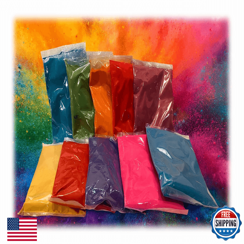 Captain Colors 10 Colors X 1Lb Each - Holi Color Powder 10 Natural Powders For - Image 1
