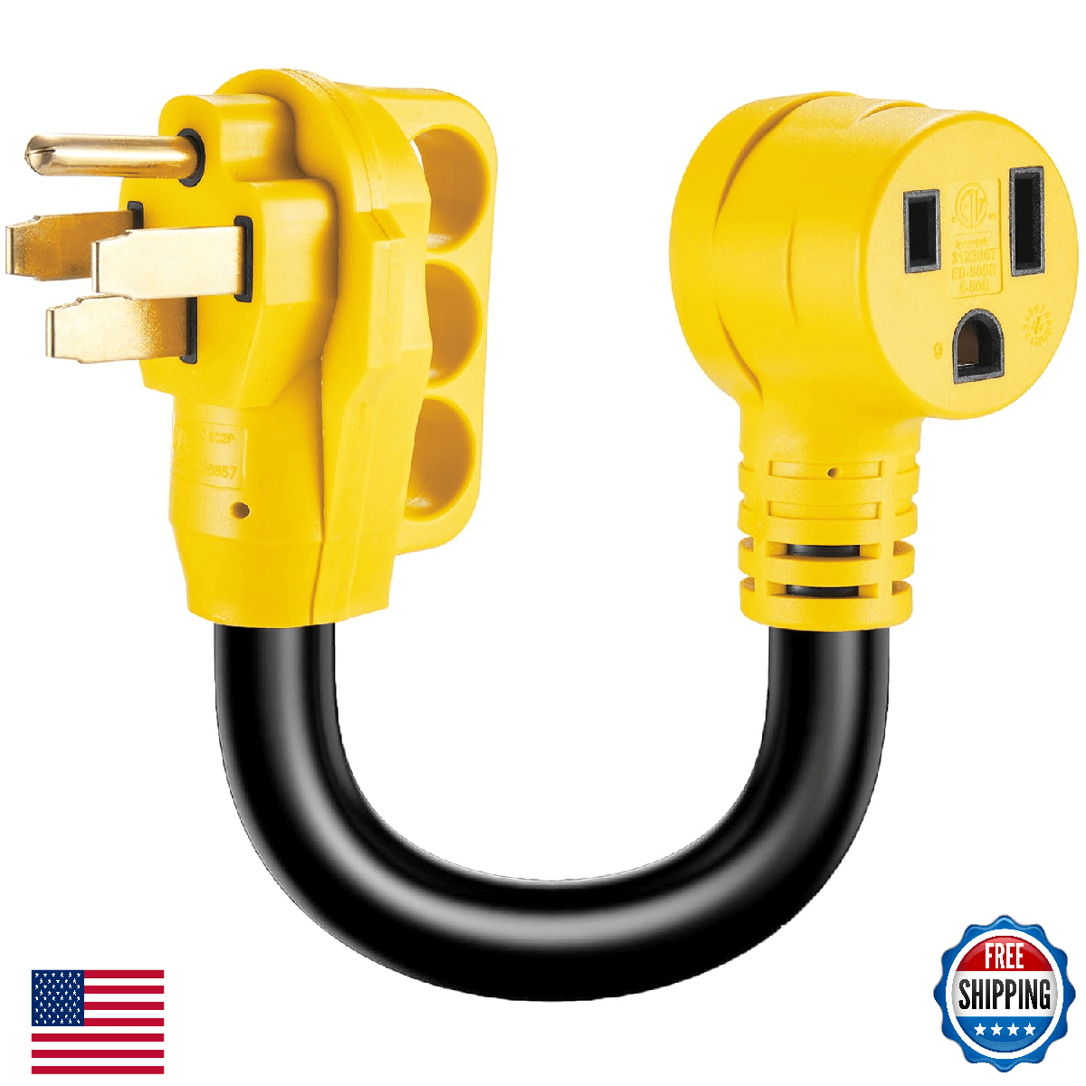 Suplevel 50A Welder Adapter Cord, NEMA 14-50P Male to 6-50R Female, 6 AWG - Image 1