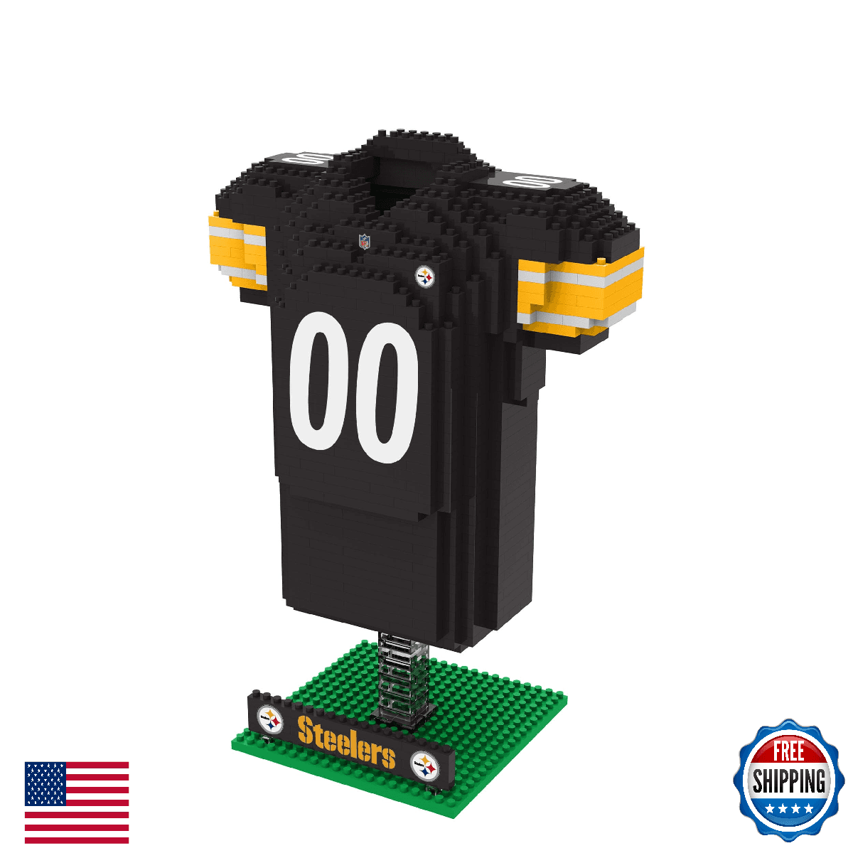 FOCO Pittsburgh Steelers NFL 3D BRXLZ Jersey Puzzle - Image 1