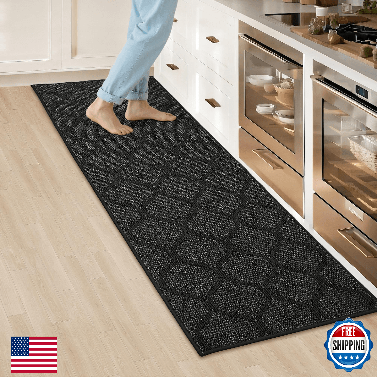 COSY HOMEER Kitchen Rug Non Slip Washable 24x71 Absorbent Kitchen Mats for Floor - Image 1