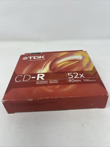 TDK CD-R 52X Recordable 80Min 700MB/MO 5 Pack New Sealed (A16) - Thumbnail 4