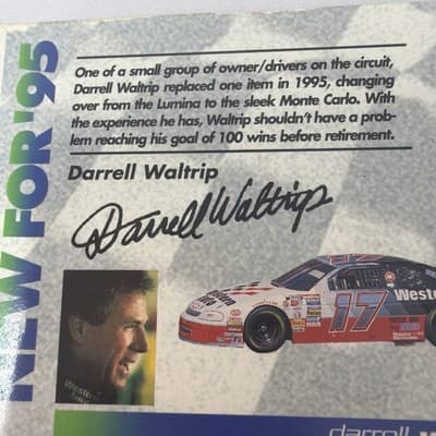 Darrel waltrip card #278 signed NEW FOR 95 - Thumbnail 4