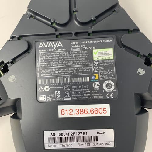 Polycom Avaya Soundstation 1692 IP Conference Station 2201-15680-001 (A11) - Thumbnail 4