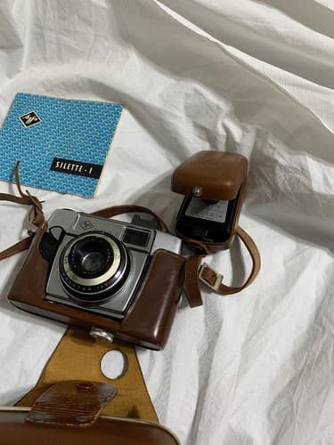 leathered Agfa Silette I camera, checked, film for Parts, fix (A132) - Thumbnail 3