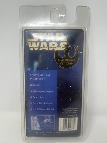 STAR WARS FINE PEWTER KEY CHAINS Edition 1 R2D2 1997 RAWCLIFFE NEW (A13) - Thumbnail 2