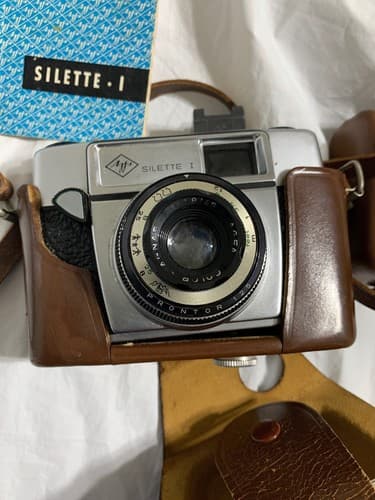 leathered Agfa Silette I camera, checked, film for Parts, fix (A132) - Thumbnail 2