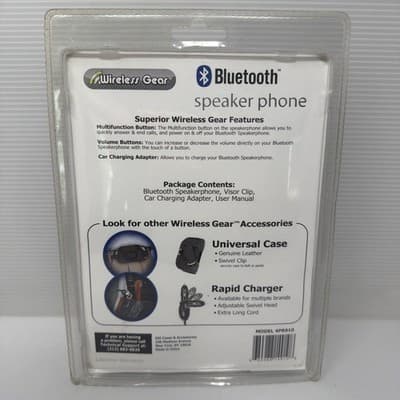 Wireless Gear Speaker Phone Bluetooth Model 4PR910 Hands Free Noise Cancel NEW - Thumbnail 3