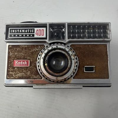 Vintage 1960s Kodak Instamatic 400 Camera Rare Spring Motor Drive Untested (A11) - Thumbnail 2