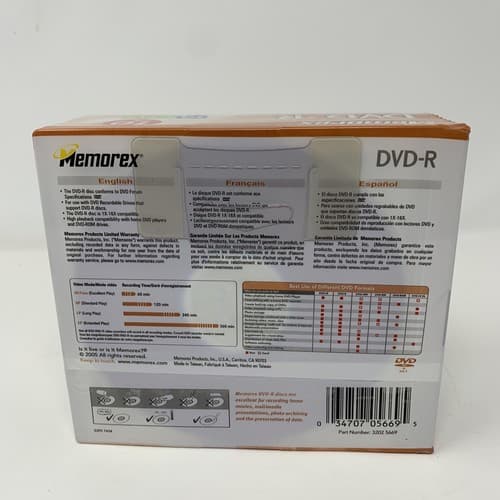 Memorex DVD-R (Recordable)10 Pack 16X, 4.7GB, 120 min NEW (A6) - Thumbnail 2