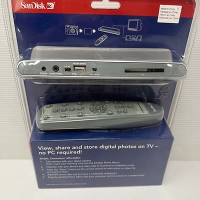 SanDisk SDV2R Digital Photo Album 8-1 Card Reader MP3 Photos video TV w/remote - Thumbnail 2