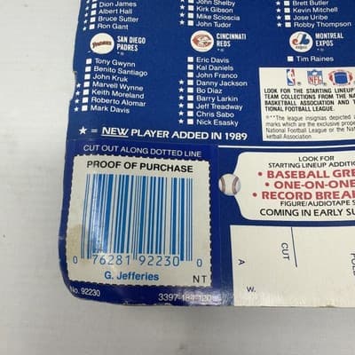 1989 GREGG JEFFERIES NY Mets Starting Lineup MLB Baseball NIP (A3) - Thumbnail 5