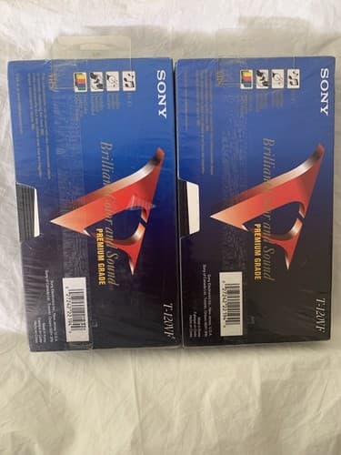 🔥2 Sealed Blank Sony 6 Hour VHS Tapes T-120 Brand New🔥A9 - Thumbnail 2
