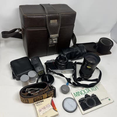 VERY CLEAN Minolta XG1 35mm SLR Camera with MD 45mm f/2 2 Lens Untested - Thumbnail 8