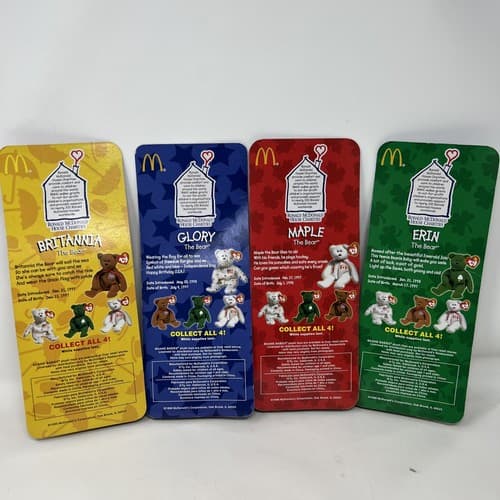 Ty McDonalds Teenie Beanie 1999 Britannia, Glory, Maple, And Erin The Bears - Thumbnail 8